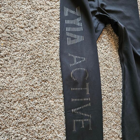 Zyia Leggings Womens Size 8-10 Black Vertex Light n Tight 7/8 Hi Rise Spellout - Picture 9 of 12
